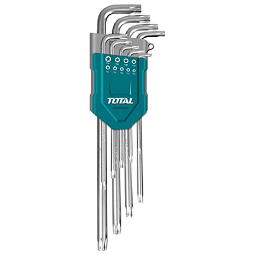 TOTAL - Set mit 9 Torx-Schlüsseln | Mehrere Größen von T10 bis T50 | Werkzeug zum Lösen von Muttern und Torxschrauben | Vanadium-Chrom TOTAL - Set mit 9 Torx-Schlüsseln | Mehrere Größen von T10 bis T50 | Werkzeug zum Lösen von Muttern und Torxschrauben | Vanadium-Chrom von TOTAL