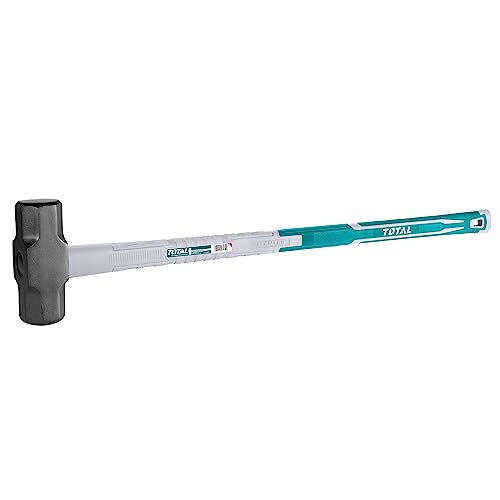 TOTAL - Stahlmauerhammer - 4.5 kg und 900 mm Länge - Ideal für den Bau - Hohe Schlagfestigkeit - Quadratkopf aus geschmiedetem Kohlenstoffstahl - Fiberglasgriff von TOTAL