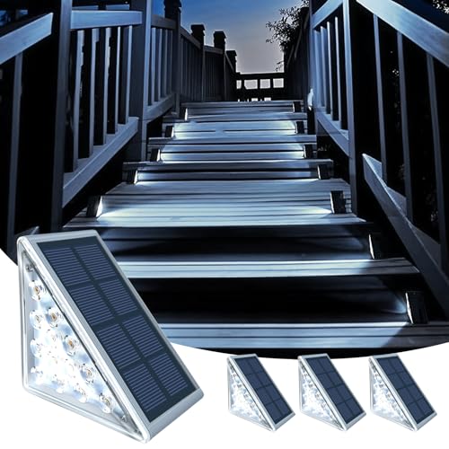 TOTHDATE 4er-Set Solar Treppenbeleuchtung Außen Kaltweiß Licht, Solar Stufenleuchten Wegeleuchten IP67 Wasserdicht für Boden Veranda Dekor Hof Pfad Garten Gehwege TOTHDATE 4er-Set Solar Treppenbeleuchtung Außen Kaltweiß Licht, Solar Stufenleuchten Wegeleuchten IP67 Wasserdicht für Boden Veranda Dekor Hof Pfad Garten Gehwege von TOTHDATE