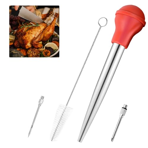 TOTHDATE Turkey Baster Syringe Bratenspritze Große Set, Edelstahl Fleischspritze Marinierspritze Injektorspritze FDA Silikonbirne mit 2 Injektornadeln und Bürste für Küche BBQ Fleisch Fisch TOTHDATE Turkey Baster Syringe Bratenspritze Große Set, Edelstahl Fleischspritze Marinierspritze Injektorspritze FDA Silikonbirne mit 2 Injektornadeln und Bürste für Küche BBQ Fleisch Fisch von TOTHDATE