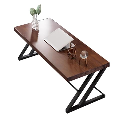 TOTIKI Computertisch Moderner Computertisch Massivholz Schreibtisch Fürs Büro Zuhause Arbeitszimmer Schreibtisch Mit Schmiedeeisenrahmen Laptop-Schreibtisch Study Table(120x60x75cm) von TOTIKI