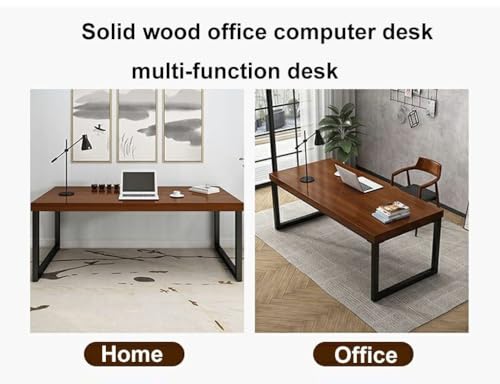 TOTIKI Computertisch Solider Büroschreibtisch Aus Holz Mit Eisenbeinen Heimcomputertisch Schreibtischdicke Von 5 cm Schreibtisch Konferenztisch Study Table(160 * 70 * 75cm) von TOTIKI