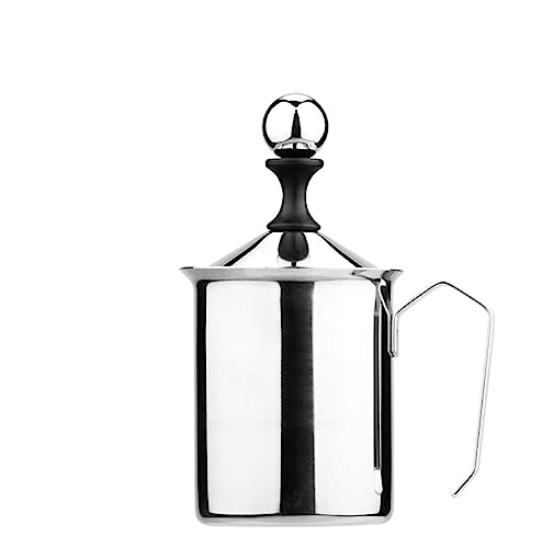 TOTIKI Kaffee Frother Edelstahl-Handpumpen-Milchaufschäumer, Manuell Betriebener Milchschaumbereiter Für Kaffee Hand MilchaufschäUmer(2pcs) von TOTIKI