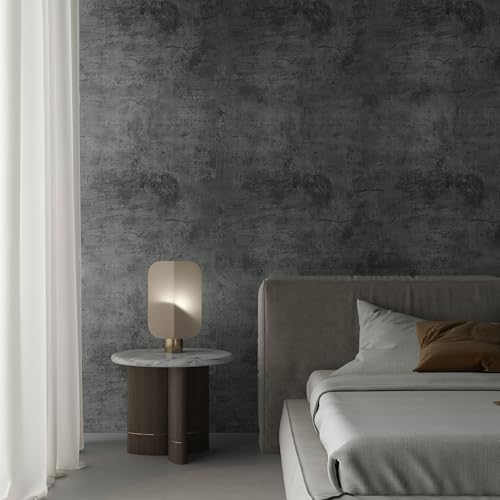 TOTIO 122CMx9M Extra Breit Dunkelgraue Klebefolie Betonoptik Selbstklebende Tapete Vinyl-Wandfolie Wasserfeste Möbelfolie Modern Klebetapete im industriellen Stil Matt Angedickt Abnehmbar Zementgrau von TOTIO