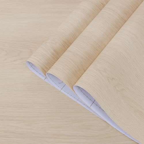 TOTIO 80CMx4M Extra Breit Folie in Holzmaserung Selbstklebende Tapete wasserdichte Klebefolie 3D Buche Maserung Hellbraun Blasenfreies Design Mattes Verdickt Möbelfolie Für Schränke Tische Tür Beige TOTIO 80CMx4M Extra Breit Folie in Holzmaserung Selbstklebende Tapete wasserdichte Klebefolie 3D Buche Maserung Hellbraun Blasenfreies Design Mattes Verdickt Möbelfolie Für Schränke Tische Tür Beige von TOTIO