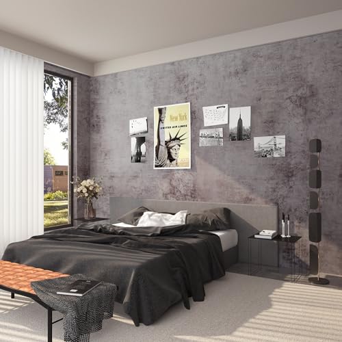 TOTIO Metalltapete im Industriestil Klebefolie Violett Tapete DIY Vinyl-Wandfolie Möbel Folie Silbergrau Getöntes Violett Betonoptik 40CMx3M Matt Verdickt Selbstklebend Wasserfest Blasenfreies Design von TOTIO