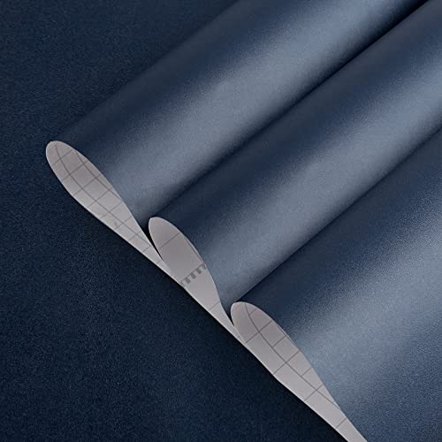 TOTIO Selbstklebende Tapete - Blau Klebefolie Möbelfolie Wasserfeste Vinyl-Möbelaufkleber Marineblau 40CMx3M Mattes Verdickt Abnehmbar Für Büro Geschäfte Wand, Unifarben von TOTIO