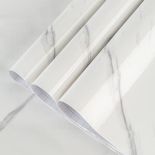 TOTIO 122CMx5M Extra Breit Klebefolie Weiße Marmor Folie Vinyl Wandfolie Selbstklebend Bbwaschbar Klebetapete Wasserdichte Möbelfolie Matt Angedickt Für Wände Küchen Bäder Arbeitsplatten Milchweiß von TOTIO