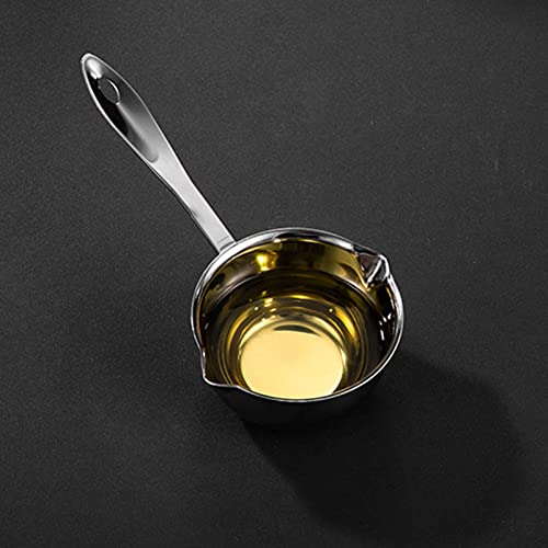 Butterwärmer Türkischer Kaffeetopf Flacher Induktionsboden Edelstahl Mini Butter Hot Pot Milchtopf Kleiner Topf(150 ml) Geschenk zum Valentinstag von TOTITOM
