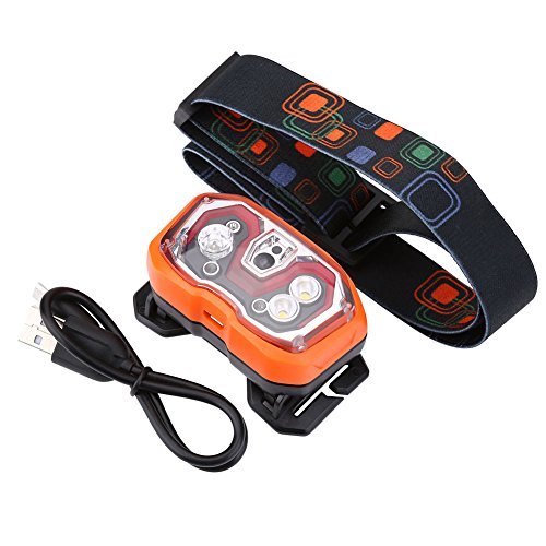 LED -Scheinwerfer wiederaufladbare Taschenlampe, Induktionssensor -Scheinwerfer wiederaufladbares Scheinwerfer Leicht und Wetterfest für Fischereisport -Jogging -Bimerbying von TOTITOM