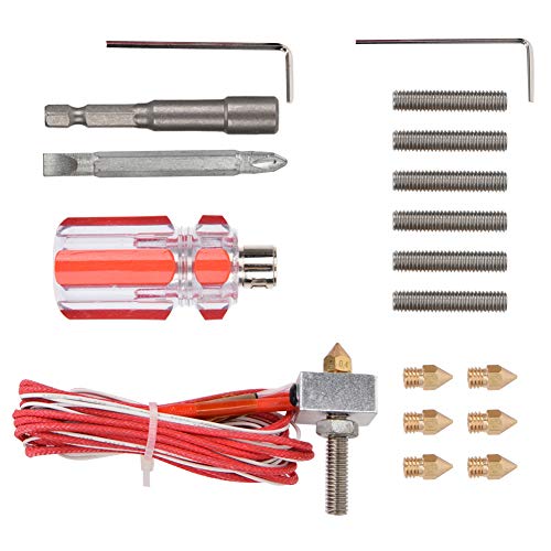 TOTITOM 3D-Drucker-Zubehör, Düsenextruder-Set, Extrusionskopf, 17-teiliges Set, Düsenextruder, 3D-Extruderdüse, 3D-Düse, Drucker, Extruder von TOTITOM