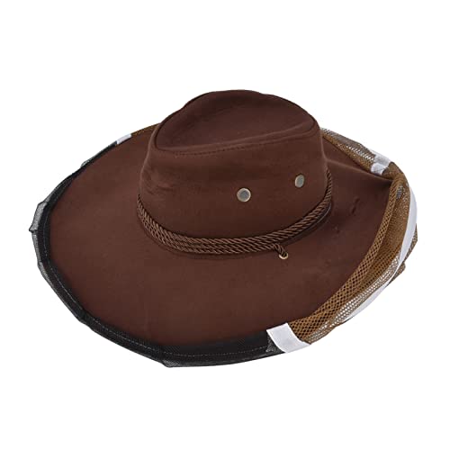 TOTITOM Imker Cowboyhut,Cowboy netzschleier Vollgesichtshalsschutz Outdoor-Kopfschutz Atmungsaktiver Mesh Imkerschleierhut Geschenk zum Valentinstag von TOTITOM