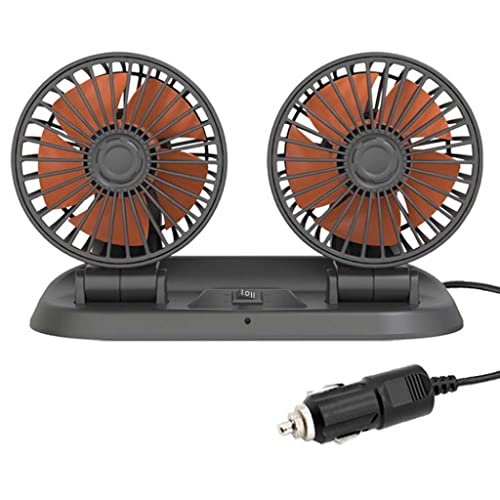 TOTMOX Auto Kühler Lüfter Dual Head 24V mit Zigarettenanzünder Anschluss für LKW Van SUV RV Boot 360° Horizontal 180° Vertikale Drehung Einstellbar TOTMOX Auto Kühler Lüfter Dual Head 24V mit Zigarettenanzünder Anschluss für LKW Van SUV RV Boot 360° Horizontal 180° Vertikale Drehung Einstellbar von TOTMOX