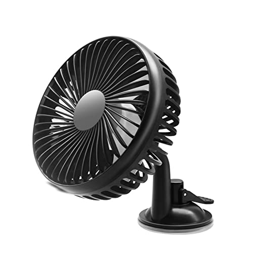 TOTMOX Black ABS Single Head Autokühlventilator mit 3 Schaufeln, 360° Drehung Universal Silent Autokühlventilator mit Saughalterung von TOTMOX