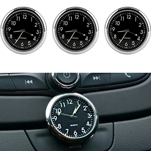 TOTMOX Mini Auto Uhr Auto Dash Uhr Auto Truck Dash Time Fahrzeug Elektronische Digitaluhr Selbstklebende Halterung Digitaluhr (1.6"-B*3) von TOTMOX