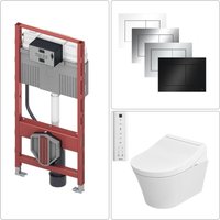 Washlet rg Lite Dusch wc mit beheizbarem WC-Sitz + Fernbedienung & tece Vorwandgestell + Betätigungsplatte, chrom - Toto Washlet rg Lite Dusch wc mit beheizbarem WC-Sitz + Fernbedienung & tece Vorwandgestell + Betätigungsplatte, chrom - Toto von TOTO