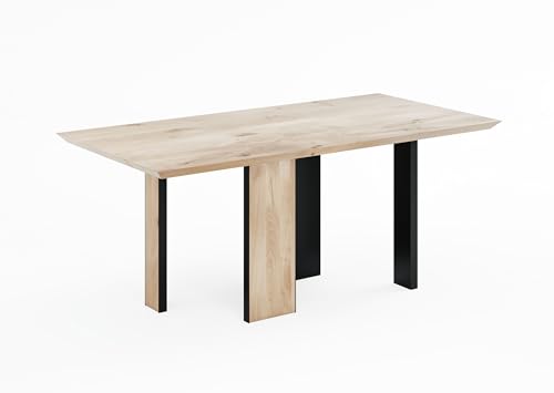 TOTOKO Esstisch/Esszimmertisch aus massivem Eichenholz | Küchentisch L180 x B90 x H76 cm | XXL Holztisch aus Massivholzplatte| Dining Table |Made in EU von TOTOKO