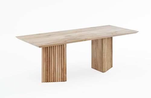 TOTOKO Esstisch/Esszimmertisch aus massivem Eichenholz | Küchentisch L220 x B90 x H76 cm | XXL Holztisch aus Massivholzplatte| Dining Table | Made in EU von TOTOKO