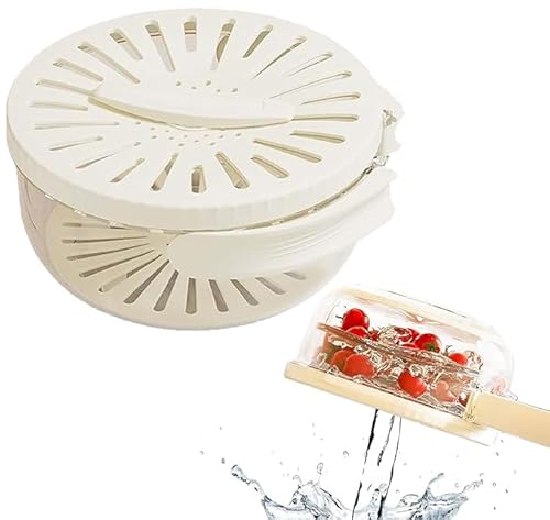Sieb Vorratsdosen Vorratsbehälter mit Sieb und Deckel, 2-in-1 Abtropfgestell mit Schüssel, Nudelsieb, Küchensieb, Abtropfsieb Seiher mit Klappbarer Griff zum Abwaschen und Lagerung Obst Sieb Vorratsdosen Vorratsbehälter mit Sieb und Deckel, 2-in-1 Abtropfgestell mit Schüssel, Nudelsieb, Küchensieb, Abtropfsieb Seiher mit Klappbarer Griff zum Abwaschen und Lagerung Obst von TOTONY