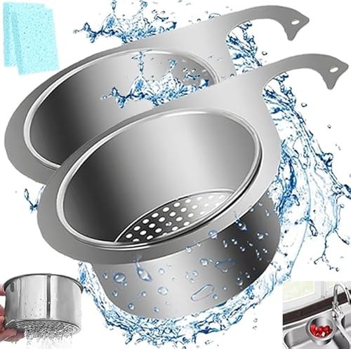 Siebkorb Spüle Edelstahl, 2 Pcs Sieb für Spülbecken, Siebkorb aus Edelstahl in Schwanenform für die Spüle, Abflusskorb Spülbecken, Abflusssieb Küchenspüle, Sieb für Küche Waschbecken von TOTONY