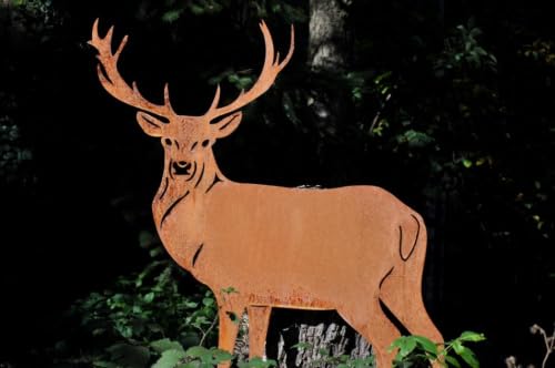 Edelrost Hirsch stehend 107x105cm von TOUCENGKEY