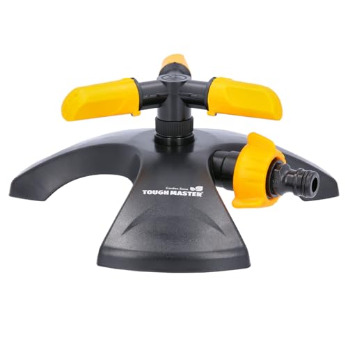 Gartensprinkler, 360° drehbar, 3-armig, für den Außenbereich, Wassersprinkler mit 15 verstellbaren Düsen, 102 m² Abdeckung, mit integriertem Wasserschutz-Technologie-System TOUGH MASTER von TOUGH MASTER