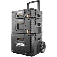 Toughbuilt StackTech TB-B1S3-B-70R Werkzeugkisten Set mit Rollen 3 tlg. IP65 86 x 56 x 40 cm von TOUGHBUILT
