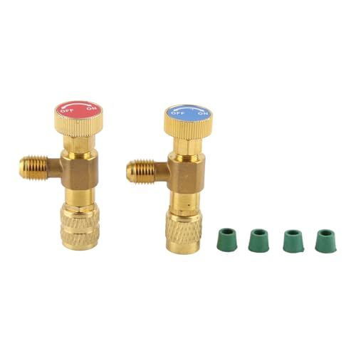 TOUISEDGI 2pcs Liquid Safety Valve R410A R22 Air Conditioning Refrigerant 1/4 Safety Adapter for HVAC Charging von TOUISEDGI