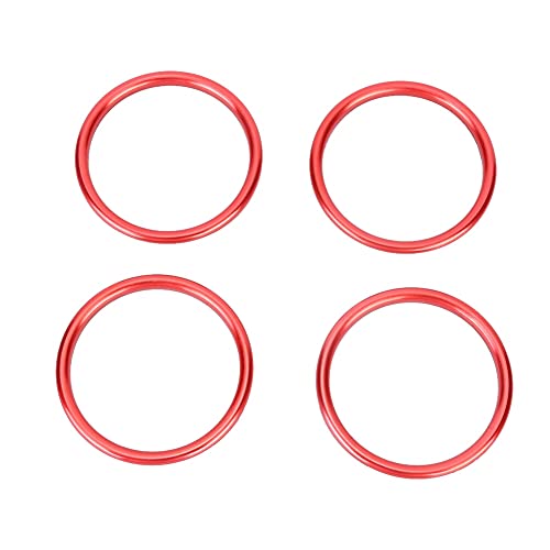 TOUISEDGI Car Interior Air Vent Outlet Covr Trim Decorative Ring Aluminum Alloy Red Fit for A1 von TOUISEDGI