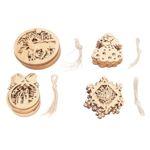 TOUISEDGI Holzausschnitte Buchsholz-DIY-Herstellung Retro-Feiertags thema Weihnachtsbaum-hängendes Ornament für Heim dekoration von TOUISEDGI