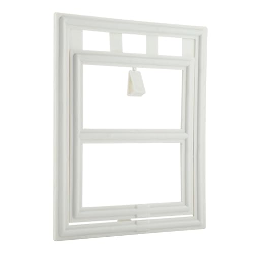TOUISEDGI Plastic Pet Dog Cat Door Magnetic Locking Safe Flap Screen Window Gate White XL for Comfortable Environment (L Day style) von TOUISEDGI