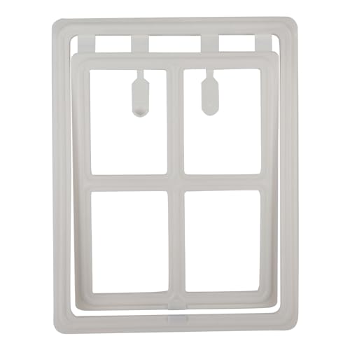 TOUISEDGI Plastic Pet Dog Cat Door Magnetic Locking Safe Flap Screen Window Gate White XL for Comfortable Environment (XL field style) von TOUISEDGI