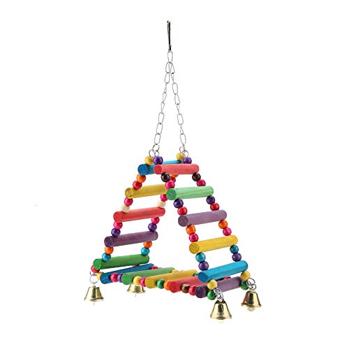 TOUISEDGI Vogel Käfig Papageienglocken Spielzeug Holzleitern Barsch Ständer Bridge Schwung von TOUISEDGI