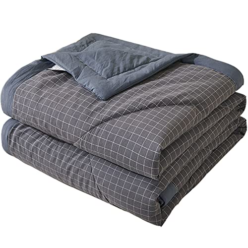TOULIVER Sommer Coole Steppdecke Quilt Air Conditioner Gewaschener Baumwoll-Quilt-Student Einzelner Doppelte Sommer-Schlafsaal Dünne Steppdecke Sommerdecke,Schwarz,150x200cm von TOULIVER