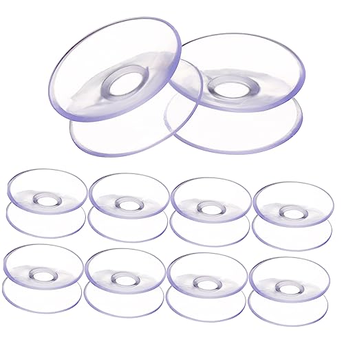 TOVINANNA 10st Glassauger Saugnäpfe Für Glas Beidseitig Doppelt Saugnapf Stoßfänger Für Tischplatten Aus Glas Kleiner Schreibtisch Anti-kollisions-saugnäpfe Fliese Mit Haken Kleiner Sauger von TOVINANNA