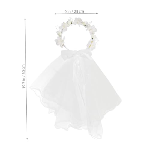 TOVINANNA 2 Stück Teiliges Braut Haaraccessoire mit Blumenkrone und Schleife Klassischer Prinzessin Stil Stabiler Halt Vielseitig für Haartypen Eleganter Schleier für Hochzeit und TOVINANNA 2 Stück Teiliges Braut Haaraccessoire mit Blumenkrone und Schleife Klassischer Prinzessin Stil Stabiler Halt Vielseitig für Haartypen Eleganter Schleier für Hochzeit und von TOVINANNA