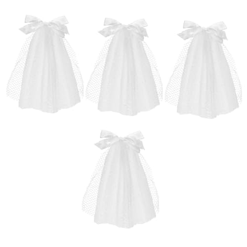 TOVINANNA 4 Stück Hochzeits Schleier mit Perlen und Schleife Elegantes Haarschmuck Accessoire für Bräute für Verlobungsfeiern und Hochzeiten mit Verstecktem Clip für Sicheren Halt TOVINANNA 4 Stück Hochzeits Schleier mit Perlen und Schleife Elegantes Haarschmuck Accessoire für Bräute für Verlobungsfeiern und Hochzeiten mit Verstecktem Clip für Sicheren Halt von TOVINANNA