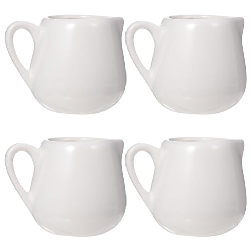TOVINANNA 4 Stücke Keramik Sossenschüssel, 50ml Porzellan Sauciere Sauce Mug with Handle, Kaffeemilchkännchen Küchen Saucenbecher Milchkännchen für Salat Steak BBQ Soße Behälter von TOVINANNA