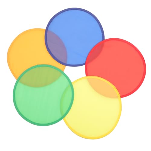 TOVINANNA 5 Stück Faltbarer Handfächer Teiliges Solid Farben Tragbare Runde Klappfächer für Hochzeit und Dekoration Leicht und Praktisch für Unterwegs von TOVINANNA