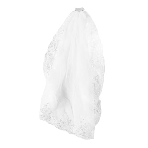 TOVINANNA Brautschleier mit Kamm Elegantes Hochzeitsaccessoire für Braut Langer Tüll Schleier mit Spitzenverzierung für Junggesellenabschiede und Hochzeiten Weiß TOVINANNA Brautschleier mit Kamm Elegantes Hochzeitsaccessoire für Braut Langer Tüll Schleier mit Spitzenverzierung für Junggesellenabschiede und Hochzeiten Weiß von TOVINANNA
