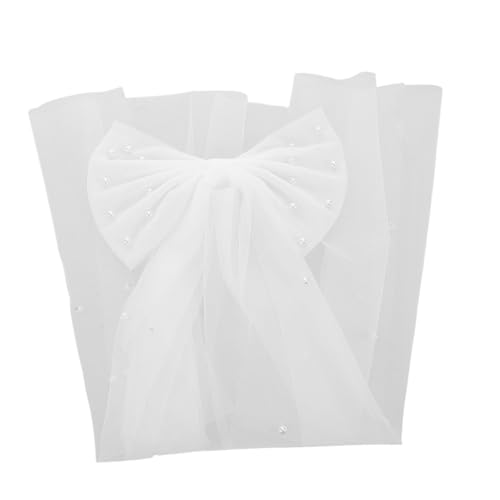TOVINANNA Brautschleier mit Perlen Bow Haarclip Eleganter Hochzeits Velours für Braut Accessoires und Einfach zu Tragen für Engagement und Junggesellinnenabschied TOVINANNA Brautschleier mit Perlen Bow Haarclip Eleganter Hochzeits Velours für Braut Accessoires und Einfach zu Tragen für Engagement und Junggesellinnenabschied von TOVINANNA