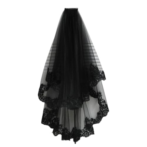 TOVINANNA Halloween Braut Schleier Schwarzer Spitze Elegantes Accessoire für Hochzeiten Fotografie und Kostümpartys für Cosplay und Besondere Anlässe TOVINANNA Halloween Braut Schleier Schwarzer Spitze Elegantes Accessoire für Hochzeiten Fotografie und Kostümpartys für Cosplay und Besondere Anlässe von TOVINANNA