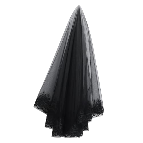 TOVINANNA Halloween Hochzeitsschleier Schwarzer Spitzenschleier für Fotografie für Verlobung Brautdusche Kostümpartys Damen Kopfbedeckung mit Perfekter Verarbeitung TOVINANNA Halloween Hochzeitsschleier Schwarzer Spitzenschleier für Fotografie für Verlobung Brautdusche Kostümpartys Damen Kopfbedeckung mit Perfekter Verarbeitung von TOVINANNA