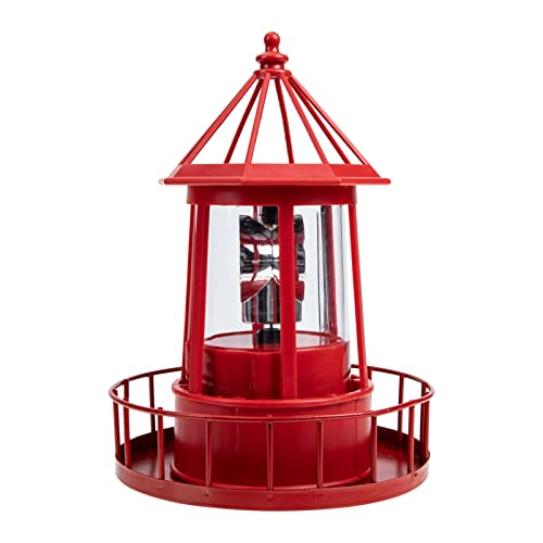 TOVINANNA Leuchtturm Solarbetrieben Eisen Rotierende Lampe 360 Grad Drehbar Landschaftsleuchtturm Langlebig Solarlicht Für Den Außenbereich Gartendekoration Led Solarbetriebene von TOVINANNA