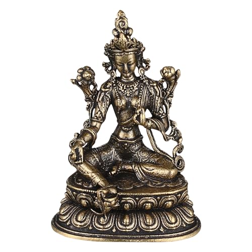 TOVINANNA Retro Tara-Statue, Antike Messing Bodhisattva Buddhistischen Statuette Amulett für Wohnkultur,Tibetisch-Buddhistische Tara-Statuen Aus Messing Für Gebetssammlung von TOVINANNA