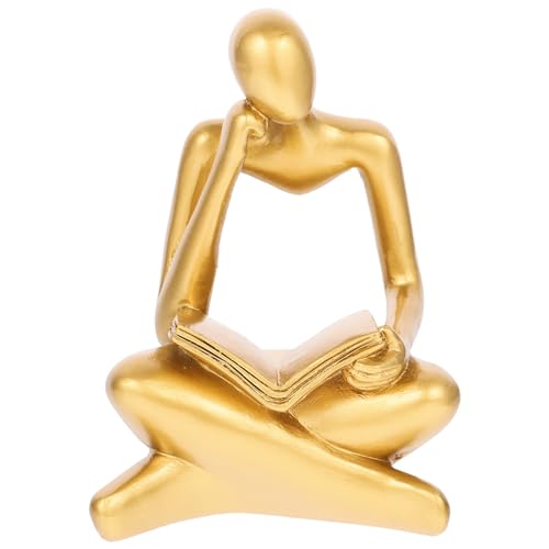 TOVINANNA Goldene Ornamente – Abstrakte Leserfigur – Kunstharzhandwerk – Regaldekor – Einzigartiges Accessoire TOVINANNA Goldene Ornamente – Abstrakte Leserfigur – Kunstharzhandwerk – Regaldekor – Einzigartiges Accessoire von TOVINANNA