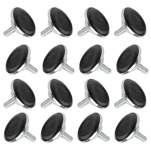 TOVOT 16 Stück M8 Verstellbare Möbelfüße Stellfüße Höhenverstellbare Füße Nivellierfüße Schwarz für Möbel (4×3.5CM) von TOVOT