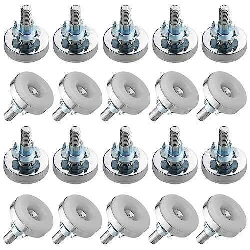 TOVOT 20 Stück M8 Verstellbare Möbelfüße mit Muttern Stellfüße Höhenverstellbare Füße Nivellierfüße Schwarz für Möbel (3.4×4.1CM) von TOVOT