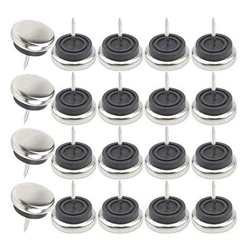 TOVOT 20 Stück Metall Möbelgleiter Silber Stuhlgleiter Möbelgleiter Nagel für Möbel (27×36MM) von TOVOT
