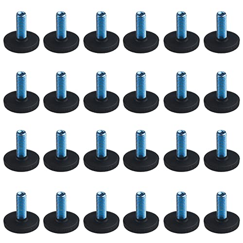 TOVOT 24 Stück M8 Verstellbare Möbelfüße Stellfüße Höhenverstellbare Füße Nivellierfüße Schwarz für Möbel (27×28MM) von TOVOT